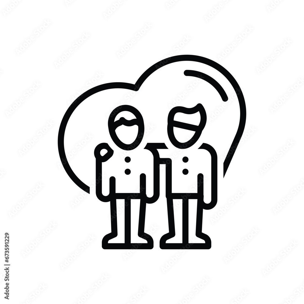 Black line icon for friendship Black line icon for friendship