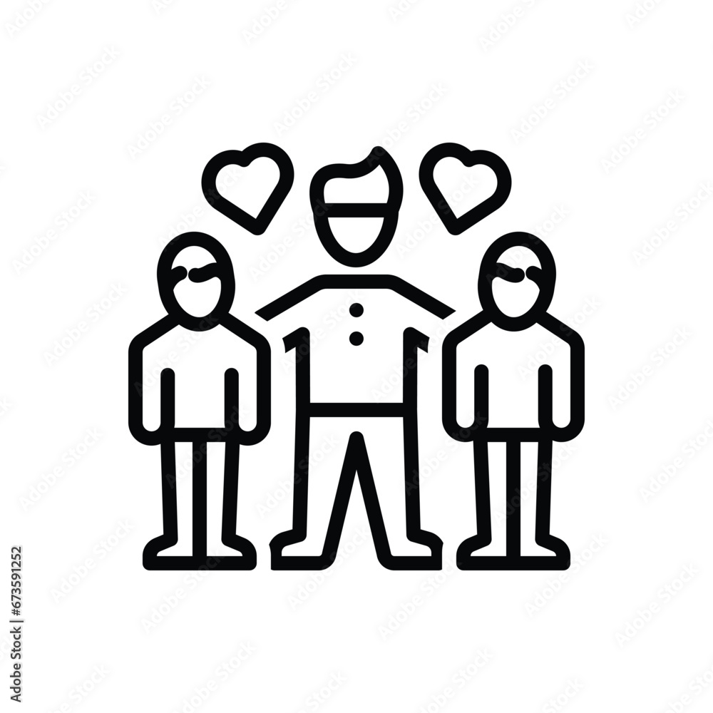 Black line icon for inclusion Black line icon for inclusion