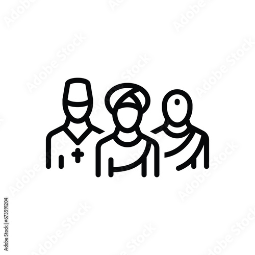 Black line icon for culture 