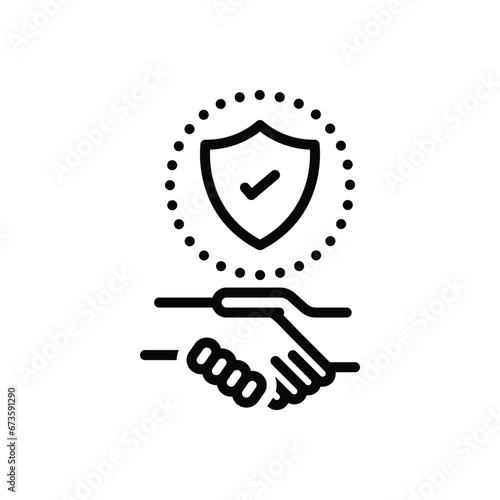 Black line icon for trust  