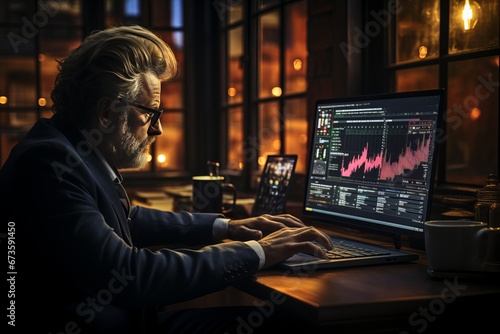 Forex trader on a video call with an international colleague or client, Generative AI