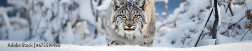 A Banner Photo of a Bobcat in a Winter Setting