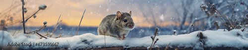 A Banner Photo of a Rat in a Winter Setting © Nathan Hutchcraft