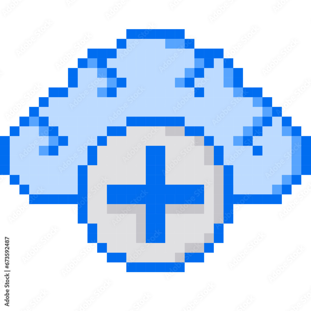 Obraz premium Data, Plus, Pixelart, Add, Cloud Collection Set.