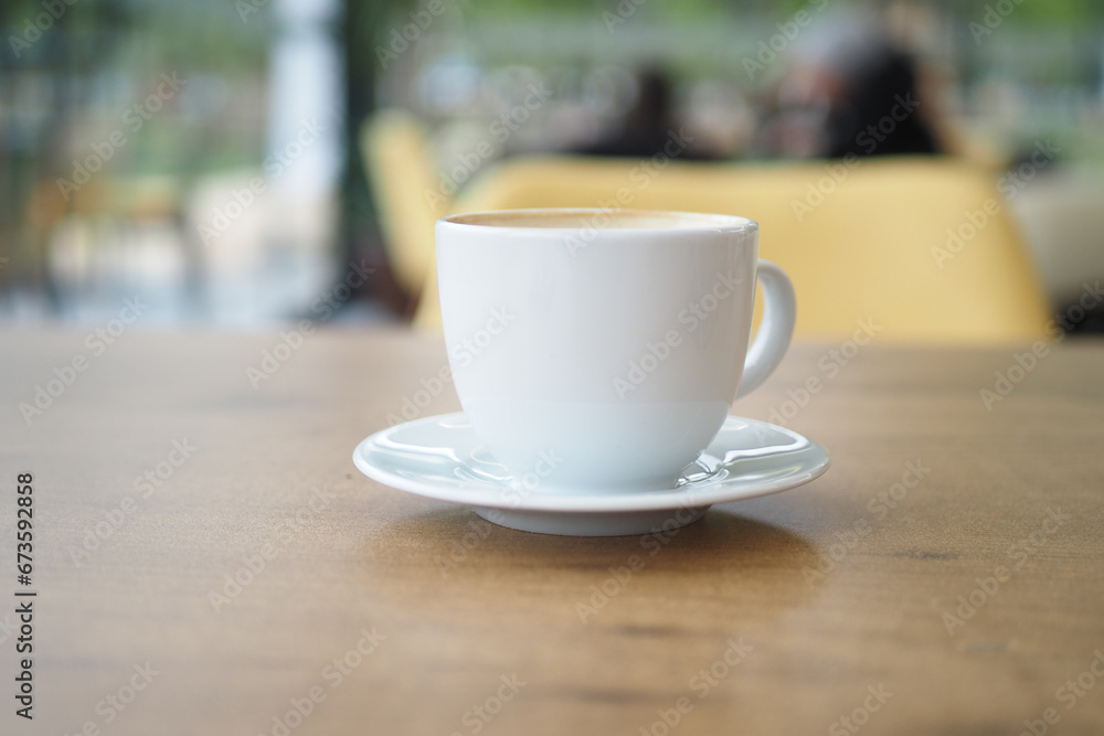 late coffee on cafe table at cafe background late coffee on cafe table at cafe background