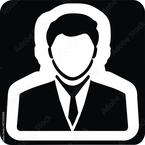 Male icon showing businessman symbolism