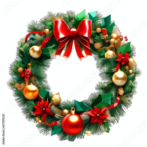 christmas wreath on a white background 