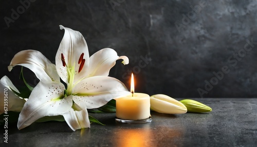 A Time to Remember: Funeral Lily and Candlelight