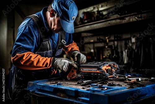 Skilled Car Mechanics Hands Expertly Repairing Vehicles in Professional Auto Service Center © Ilja