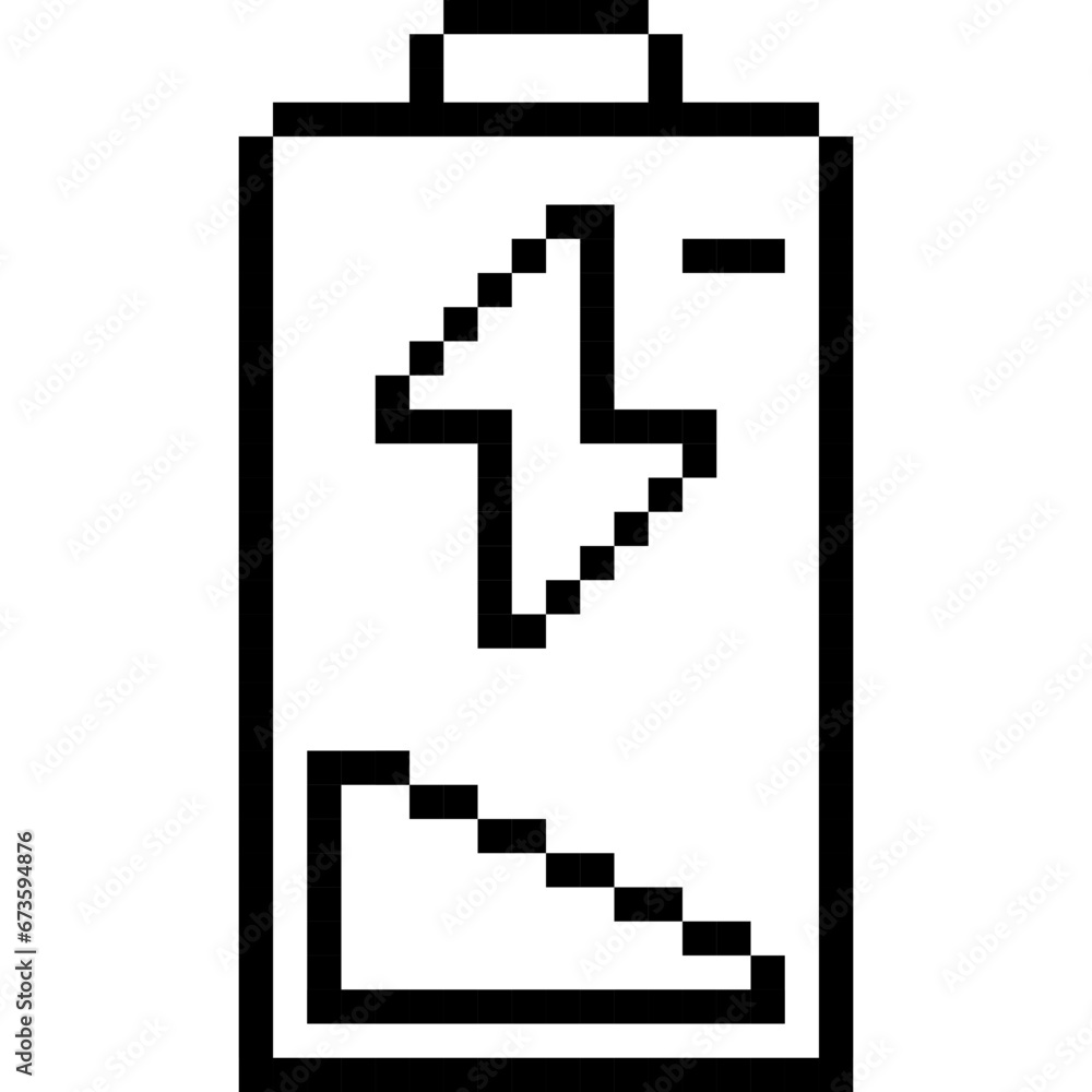 Reduce Power, Down, Charge, Pixelart Art, Low Collection Set. Reduce Power, Down, Charge, Pixelart Art, Low Collection Set.