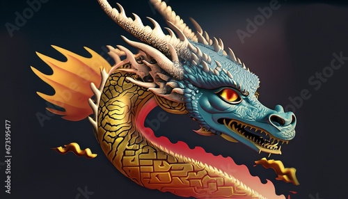 2024 dragon year, new year of the dragon, dragon year, wallpaper dragon, animal dragon, gold dragon, Abstract dragon as a symbol of the year 2024  © yogia10