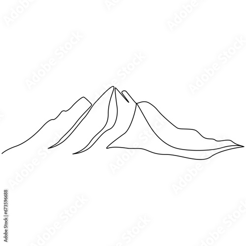 One continuous line drawing of mountain range landscape vol.1One continuous line drawing of mountain range landscape vol.17