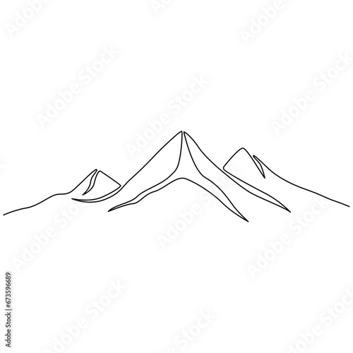 One continuous line drawing of mountain range landscape vol.1One continuous line drawing of mountain range landscape vol.16