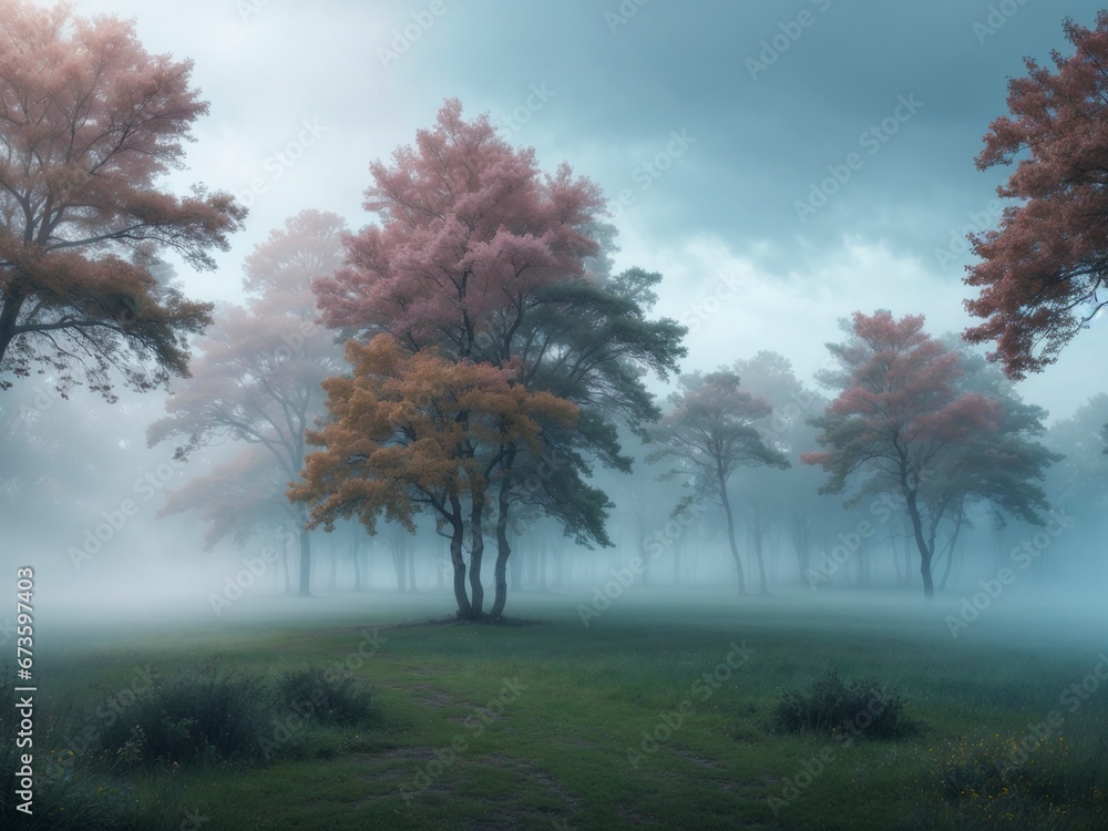 霧のある風景 霧のある風景