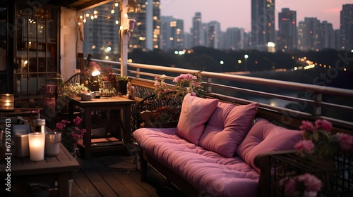 cute balcony decoration twinkling lights outdoor