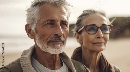 Elderly couple looking at camera © Dani