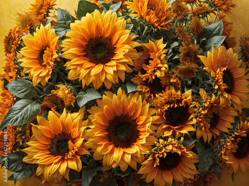 A sunflower bouquet in a vase