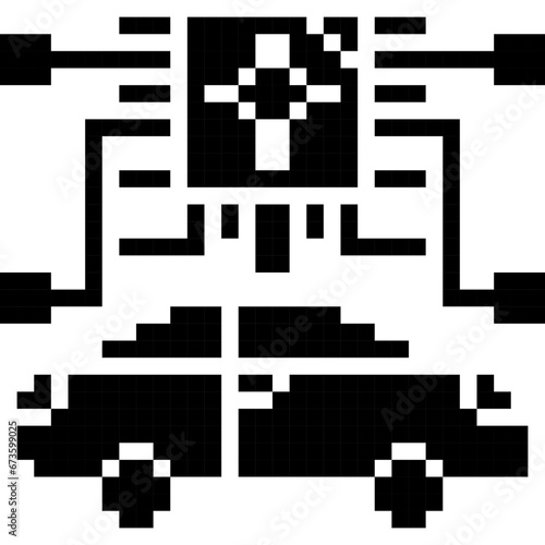 Ai, Ecu, Car, Pixelart Art, Machine Collection Set. 