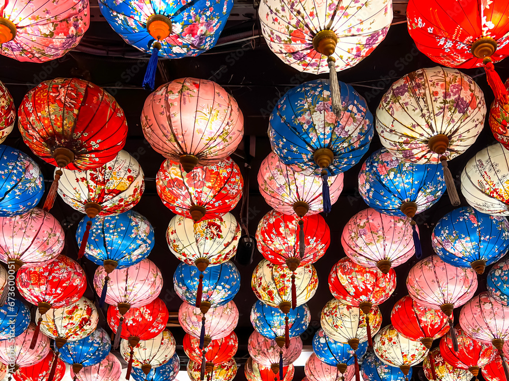 Various patterns and colours of lantern