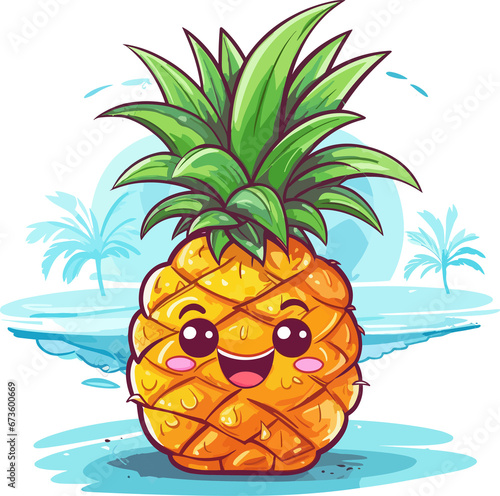 topical pineapple illustration