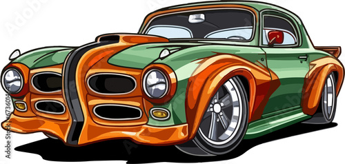 Photos Pontiac GTO Vintage Car Illustration ,Old Vintage Car Illustration