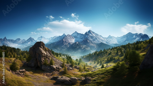 image of beautiful vibrant mountain landscape