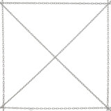 Square frame designed  with interlocking metal chains, provided as a PNG file on a transparent backdrop.