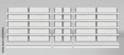 3 Front view on Supermarket Product shelves counter design