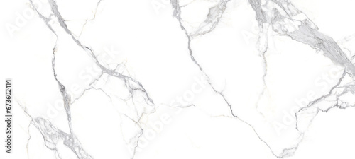 New Carrara Statuario White Marble Background, Polished Marble with Clean and Clear Grey Streaks, Unique and Intricate Veining Patterns for Ceramic Tiles Printing Design, Soft and Light Brown Vein