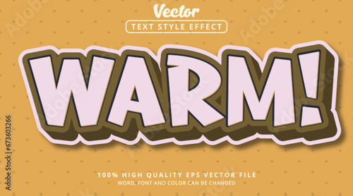 Warm text on color brown and white combination, Editable Text Effect