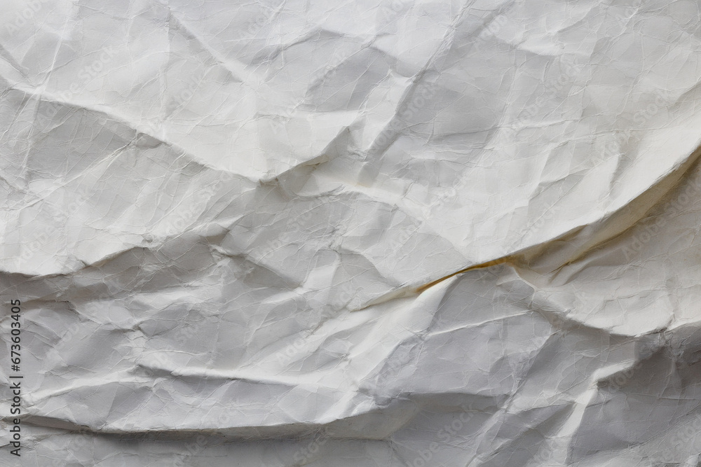 Fototapeta premium White Crumpled Paper Texture, Wrinkled Paper Texture