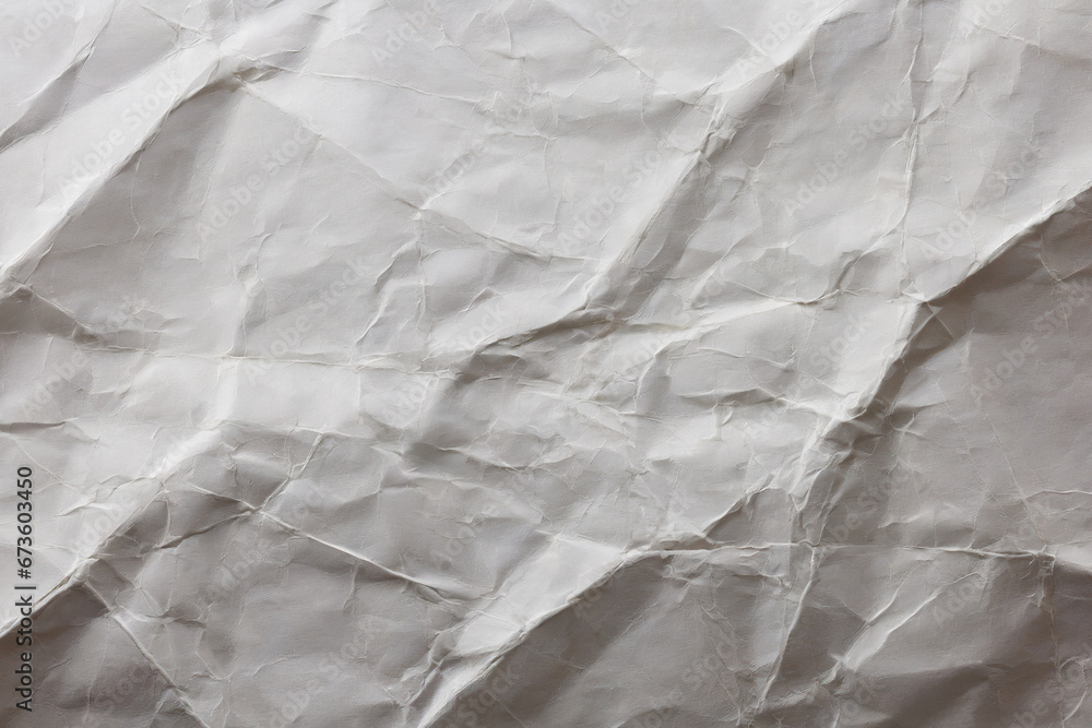 White Crumpled Paper Texture, Wrinkled Paper Texture