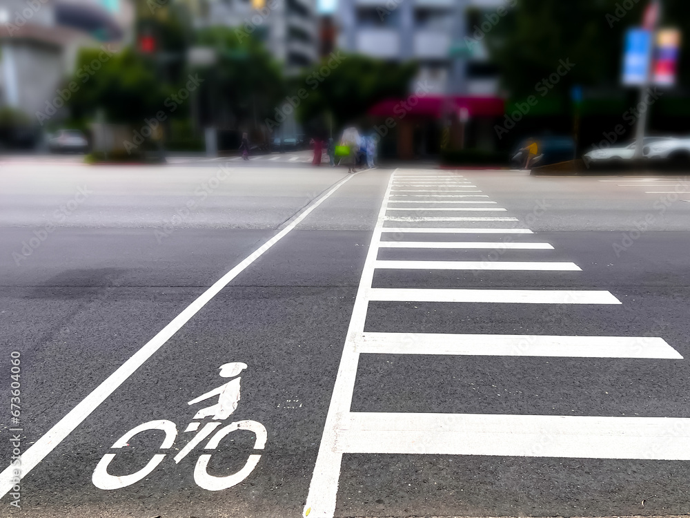 Obraz premium bicycle lane in the city