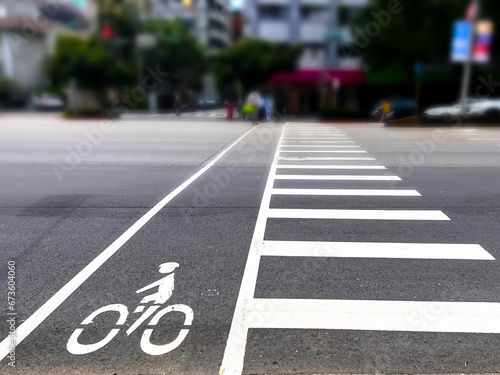 bicycle lane in the city © agatha