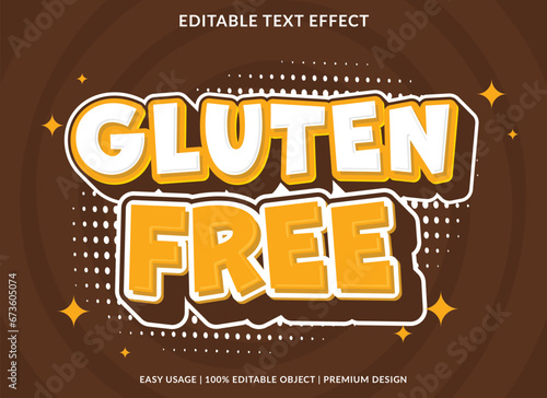 gluten free editable text effect template use for business logo and brand