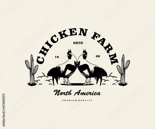  Vintage illustration of chicken farm vector t shirt design, vector graphic, typographic poster or tshirts street wear and Urban style
