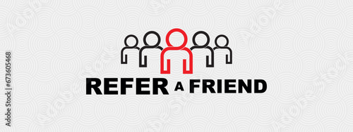 refer a friend sign on white background	