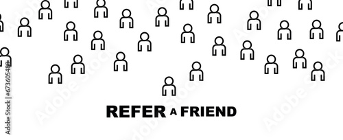 refer a friend sign on white background	