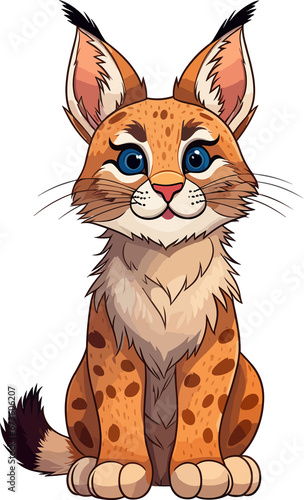 Bobcat Cartoon illustration  Wildlife animal cat