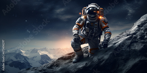 Reaching for the moon 3D illustration of an astronaut reaching for the glowing moon.Lunar Dreamscape: 3D Illustration of an Astronaut Reaching for the Moonlight