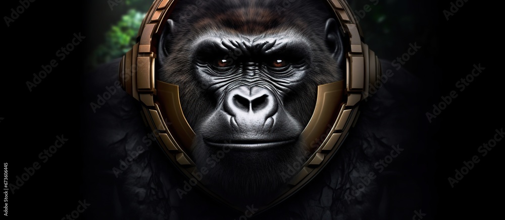 illustration of a gorilla head inside a shield. The high-resolution Esport Gaming logo is suitable for your team's mascot.