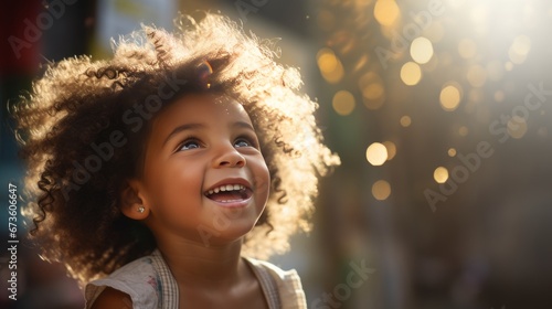 A child s face lighting up with joy while playing