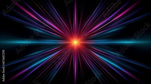 Abstract multicolor neon glowing line, Technology background