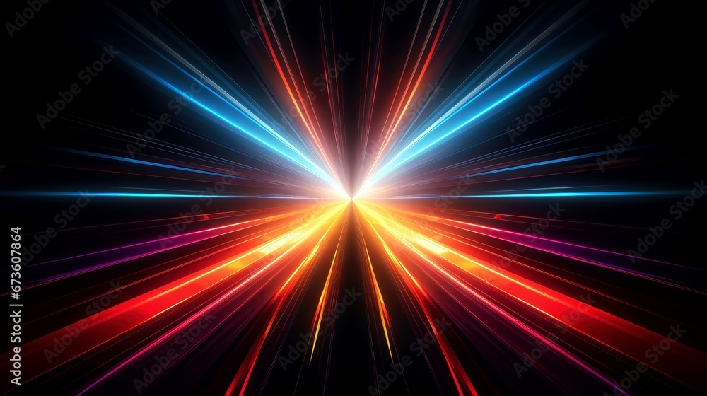 Abstract multicolor neon glowing line, Technology background