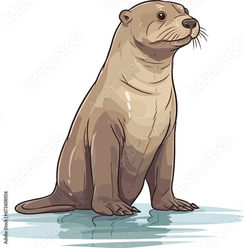 North American River Otter Illustration 