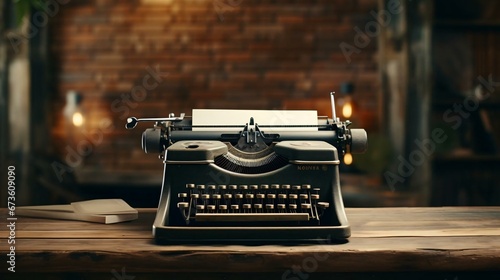 a typewriter on a table photo