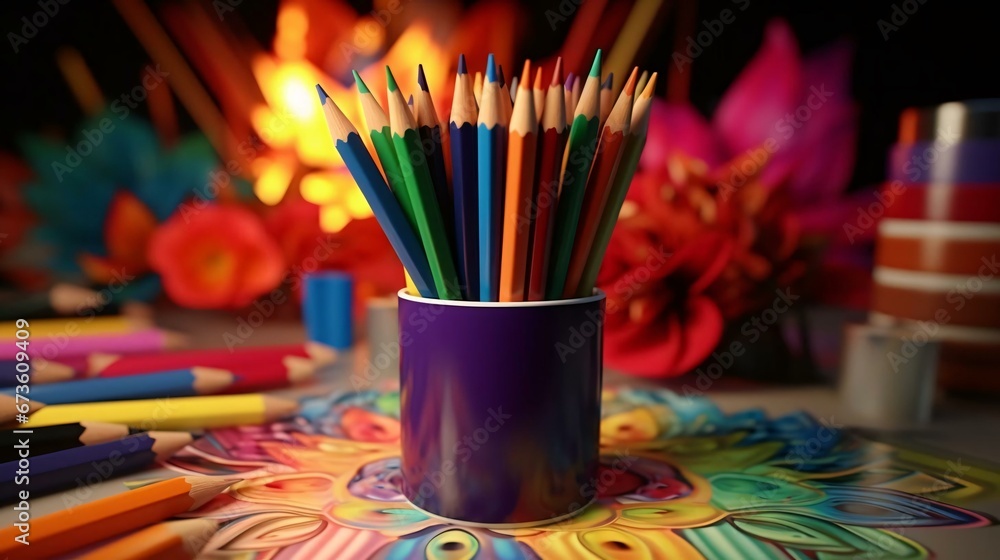 a cup of pens and pencils a cup of pens and pencils