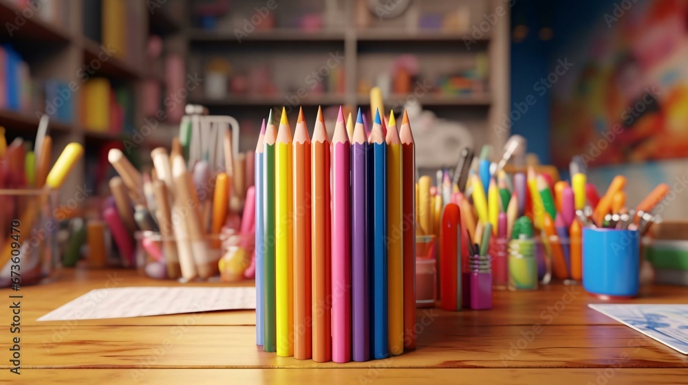 a group of colored pencils a group of colored pencils