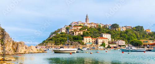 beautiful cityscape of Vrbnik town- Adriatic sea, Krk island, Croatia