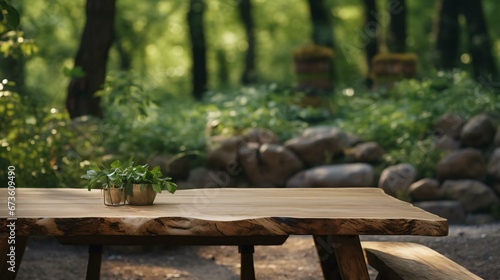 a table with plants on it